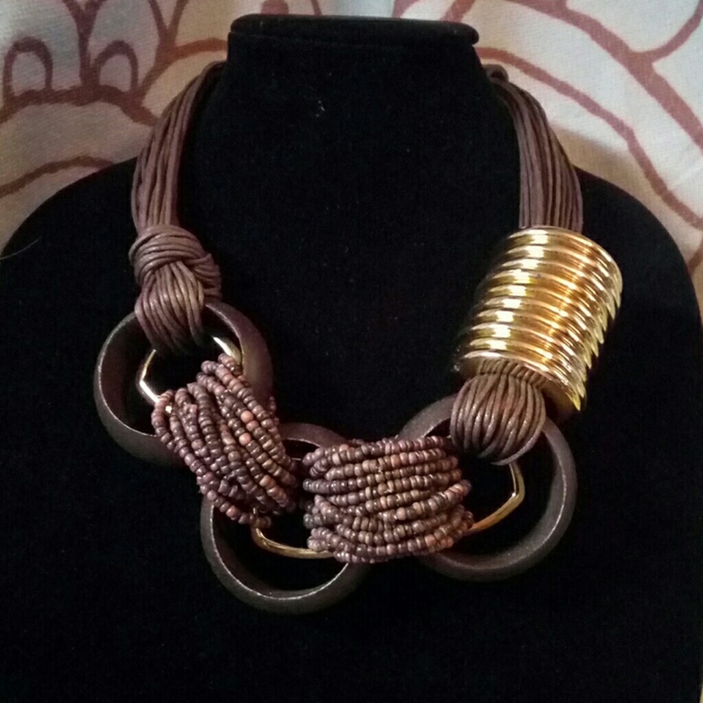 Bohemian beaded statement necklace